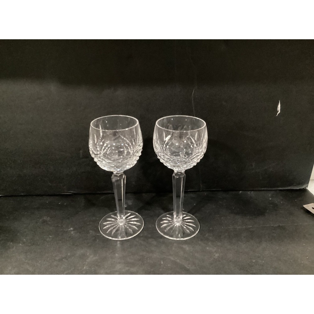 2 WATERFORD KENMARE BALLOON WINE HOCK GLASS GOBLETS
